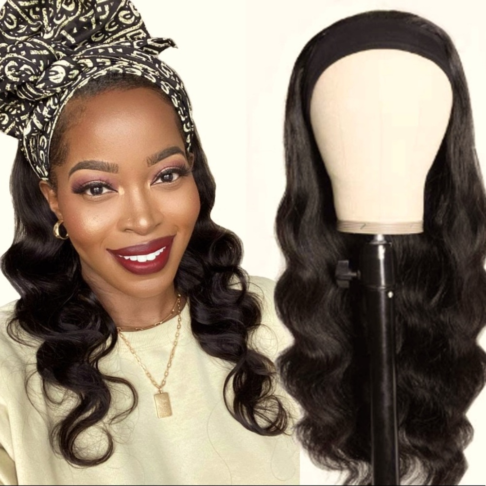 14 inch Human Hair Body Wave Headband Wig